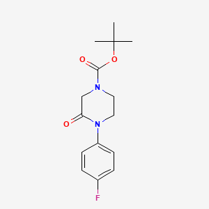 molecular formula C15H19FN2O3 B592278 Tert-butyl 4-(4-fluorophenyl)-3-oxopiperazine-1-carboxylate CAS No. 1284243-44-2