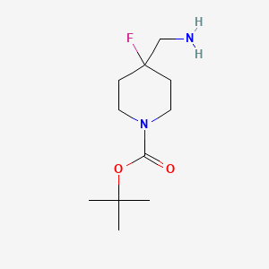 molecular formula C11H21FN2O2 B592284 Tert-butyl 4-(aminomethyl)-4-fluoropiperidine-1-carboxylate CAS No. 620611-27-0