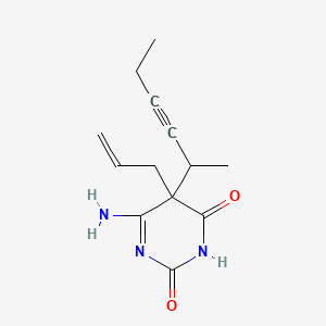 molecular formula C13H17N3O2 B592287 5-Allyl-6-imino-5-(1-methyl-2-pentynyl)hydrouracil CAS No. 100705-86-0
