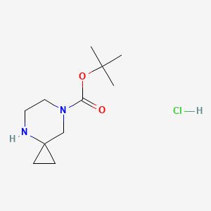 molecular formula C11H21ClN2O2 B592291 盐酸叔丁基 4,7-二氮杂螺[2.5]辛烷-7-羧酸酯 CAS No. 1462383-16-9