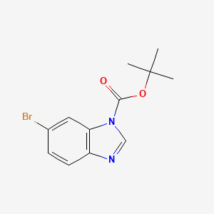 molecular formula C12H13BrN2O2 B592331 tert-Butyl 6-bromo-1H-benzo[d]imidazole-1-carboxylate CAS No. 1006899-77-9