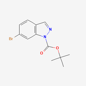molecular formula C12H13BrN2O2 B592332 叔丁基-6-溴-1H-吲唑-1-羧酸酯 CAS No. 877264-77-2