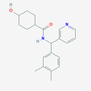 molecular formula C21H26N2O2 B5923321 cis-N-[(3,4-dimethylphenyl)(pyridin-3-yl)methyl]-4-hydroxycyclohexanecarboxamide 