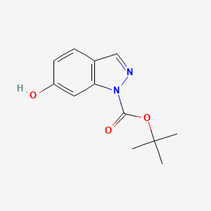 molecular formula C12H14N2O3 B592337 叔丁基 6-羟基-1H-吲唑-1-羧酸酯 CAS No. 1337880-58-6