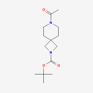 molecular formula C14H24N2O3 B592344 tert-Butyl 7-acetyl-2,7-diazaspiro[3.5]nonane-2-carboxylate CAS No. 1147423-01-5