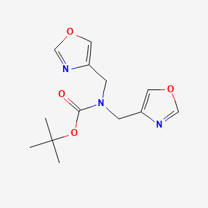 molecular formula C13H17N3O4 B592352 叔丁基双(恶唑-4-基甲基)氨基甲酸酯 CAS No. 1646152-48-8