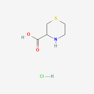 molecular formula C5H10ClNO2S B592366 硫代吗啉-3-甲酸盐酸盐 CAS No. 96612-95-2