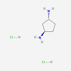 molecular formula C5H14Cl2N2 B592375 反式-环戊烷-1,3-二胺二盐酸盐 CAS No. 1799439-22-7