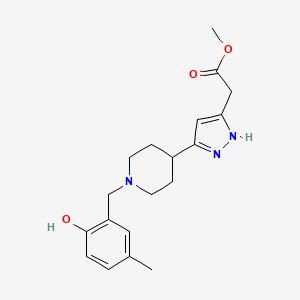 molecular formula C19H25N3O3 B5923868 methyl {5-[1-(2-hydroxy-5-methylbenzyl)piperidin-4-yl]-1H-pyrazol-3-yl}acetate 