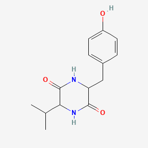 molecular formula C14H18N2O3 B592395 环(酪氨酸-缬氨酸) CAS No. 21754-25-6