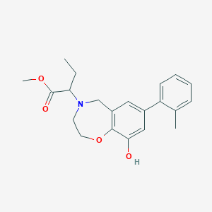 molecular formula C21H25NO4 B5924213 methyl 2-[9-hydroxy-7-(2-methylphenyl)-2,3-dihydro-1,4-benzoxazepin-4(5H)-yl]butanoate 