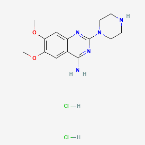 molecular formula C14H21Cl2N5O2 B592423 1-(4-氨基-6,7-二甲氧基-2-喹唑啉基)哌嗪，二盐酸盐 CAS No. 60548-08-5