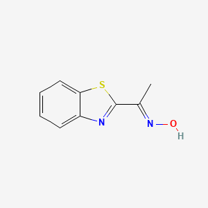 molecular formula C9H8N2OS B592481 (E)-1-(benzo[d]thiazol-2-yl)ethanone oxime CAS No. 1629-79-4
