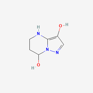 molecular formula C6H9N3O2 B592489 4,5,6,7-Tetrahydropyrazolo[1,5-a]pyrimidine-3,7-diol CAS No. 126352-74-7