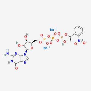 molecular formula C18H21N6Na2O16P3 B592536 Guanosine 5'-triphosphate,p3-1-(2-nitrophenyl)ethyl ester,2Na CAS No. 125455-57-4