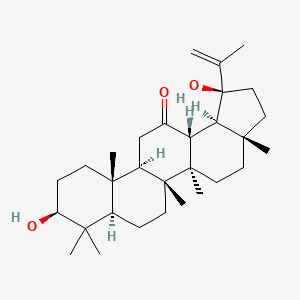 molecular formula C30H48O3 B592540 (1S,3aS,5aR,5bR,7aR,9S,11aR,11bR,13aR,13bR)-1,9-dihydroxy-3a,5a,5b,8,8,11a-hexamethyl-1-prop-1-en-2-yl-2,3,4,5,6,7,7a,9,10,11,11b,12,13a,13b-tetradecahydrocyclopenta[a]chrysen-13-one CAS No. 10070-36-7