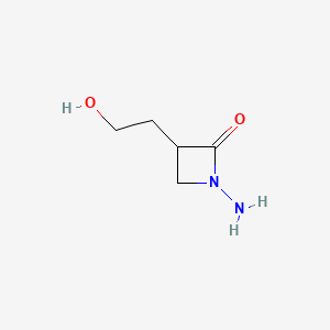 molecular formula C5H10N2O2 B592553 1-Amino-3-(2'-hydroxyethyl)azetidin-2-one CAS No. 130065-35-9