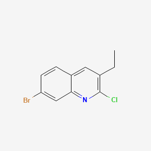 molecular formula C11H9BrClN B592557 7-溴-2-氯-3-乙基喹啉 CAS No. 132118-52-6