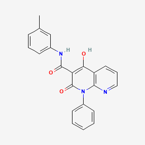 molecular formula C22H17N3O3 B592559 1,8-Naphthyridine-3-carboxamide, 1,2-dihydro-4-hydroxy-N-(3-methylphenyl)-2-oxo-1-phenyl- CAS No. 138304-95-7
