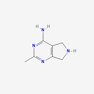 molecular formula C7H10N4 B592615 2-Methyl-6,7-dihydro-5H-pyrrolo[3,4-d]pyrimidin-4-amine CAS No. 1854-37-1