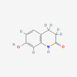 molecular formula C9H9NO2 B592632 3,4-二氢-7-羟基喹啉-2(1H)-酮-d6 CAS No. 1215336-37-0