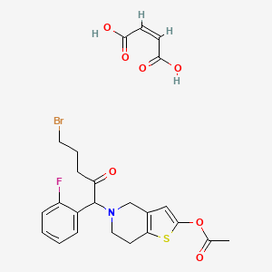 molecular formula C24H25BrFNO7S B592646 [5-[5-Bromo-1-(2-fluorophenyl)-2-oxopentyl]-6,7-dihydro-4H-thieno[3,2-c]pyridin-2-yl] acetate;(Z)-but-2-enedioic acid CAS No. 1373350-60-7
