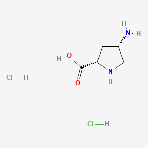 molecular formula C5H12Cl2N2O2 B592657 (2S,4S)-4-Aminopyrrolidine-2-carboxylic acid dihydrochloride CAS No. 16257-84-4