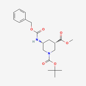 molecular formula C20H28N2O6 B592665 cis-1-Tert-butyl 3-methyl 5-(((benzyloxy)carbonyl)amino)piperidine-1,3-dicarboxylate CAS No. 191544-78-2