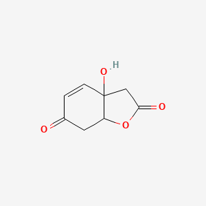 molecular formula C8H8O4 B592688 1-Oxo-4-hydroxy-2-en-4-ethylcyclohexa-5,8-olide CAS No. 55604-88-1