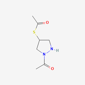 molecular formula C7H12N2O2S B592706 S-(1-Acetylpyrazolidin-4-yl) ethanethioate CAS No. 136290-22-7
