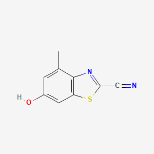 molecular formula C9H6N2OS B592719 2-Benzothiazolecarbonitrile,6-hydroxy-4-methyl-(9CI) CAS No. 130593-25-8