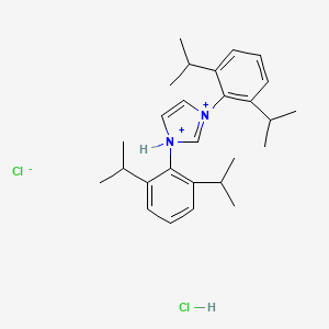 molecular formula C27H39Cl2N2+ B592738 1,3-Bis(2,6-diisopropylphenyl)imidazolium Chloride Hydrochloride CAS No. 1453171-61-3