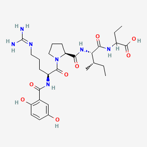 molecular formula C28H43N7O8 B592739 NAZUMAMIDE A CAS No. 138949-86-7
