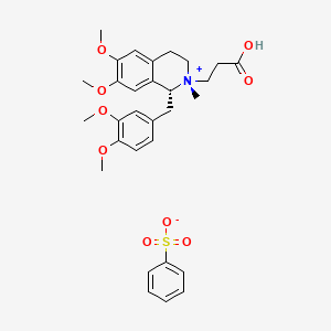 molecular formula C30H37NO9S B592760 (1R,2R)-2-(2-Carboxyethyl)-1-(3,4-dimethoxybenzyl)-6,7-dimethoxy-2-methyl-1,2,3,4-tetrahydroisoquinolin-2-ium benzenesulfonate CAS No. 1075727-06-8