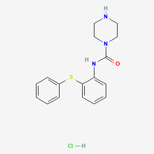 molecular formula C17H20ClN3OS B592769 n-[2-(Phenylthio)phenyl]-1-piperazinecarboxamide hydrochloride CAS No. 1126432-66-3