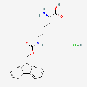 molecular formula C21H25ClN2O4 B592774 (2R)-2-Amino-6-(9H-fluoren-9-ylmethoxycarbonylamino)hexanoic acid;hydrochloride CAS No. 367272-52-4