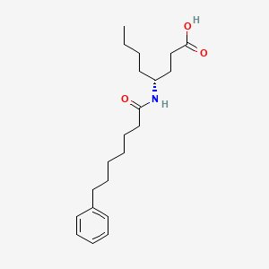 molecular formula C21H33NO3 B592788 4-[(1-Oxo-7-phenylheptyl)amino]-(4R)-octanoic acid CAS No. 1101136-50-8