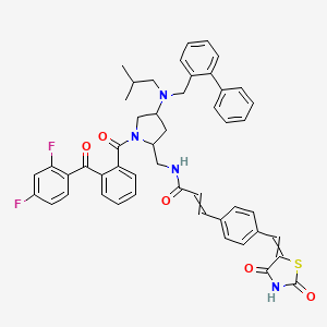 N-[(4-{[([1,1'-Biphenyl]-2-yl)methyl](2-methylpropyl)amino}-1-[2-(2,4-difluorobenzoyl)benzoyl]pyrrolidin-2-yl)methyl]-3-{4-[(2,4-dioxo-1,3-thiazolidin-5-ylidene)methyl]phenyl}prop-2-enamide