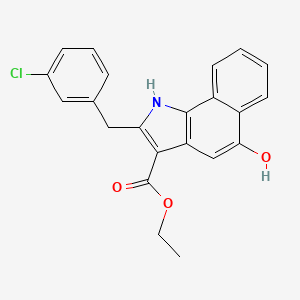 molecular formula C22H18ClNO3 B592826 ethyl 2-[(3-chlorophenyl)methyl]-5-hydroxy-1H-benzo[g]indole-3-carboxylate CAS No. 1159576-98-3