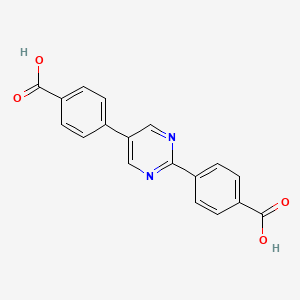 molecular formula C18H12N2O4 B592840 4,4'-(Pyrimidine-2,5-diyl)dibenzoic acid CAS No. 126676-00-4