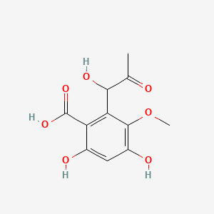 molecular formula C11H12O7 B592841 4,6-Dihydroxy-2-(1-hydroxy-2-oxopropyl)-3-methoxybenzoic acid CAS No. 10088-67-2