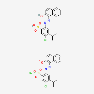 molecular formula C38H32BaCl2N4O8S2 B592848 Barium(2+);5-chloro-2-[(2-hydroxynaphthalen-1-yl)diazenyl]-4-propan-2-ylbenzenesulfonic acid;5-chloro-2-[(2-oxidonaphthalen-1-yl)diazenyl]-4-propan-2-ylbenzenesulfonate CAS No. 10142-77-5