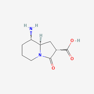 molecular formula C9H14N2O3 B592849 (2S,8S,8AR)-8-amino-3-oxooctahydroindolizine-2-carboxylic acid CAS No. 137038-27-8