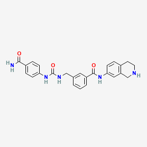 molecular formula C25H25N5O3 B592852 苯甲酰胺，3-[[[[[4-(氨基羰基)苯基]氨基]羰基]氨基]甲基]-N-(1,2,3,4-四氢-7-异喹啉基)- CAS No. 1038549-25-5