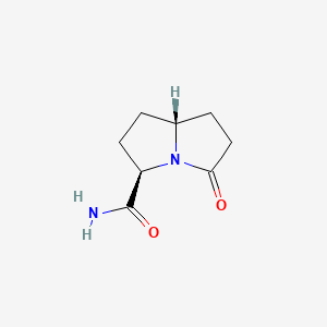 molecular formula C8H12N2O2 B592875 (3R,7AR)-5-oxohexahydro-1H-pyrrolizine-3-carboxamide CAS No. 134024-02-5