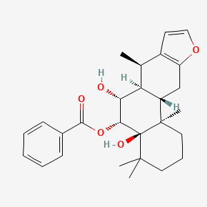 molecular formula C27H34O5 B592900 Isovouacapenol C CAS No. 455255-15-9
