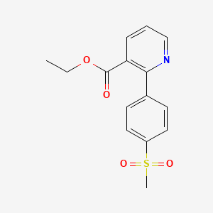 molecular formula C15H15NO4S B5929236 ethyl 2-[4-(methylsulfonyl)phenyl]nicotinate 