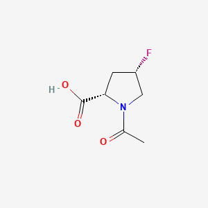 molecular formula C7H10FNO3 B592938 (2S,4S)-1-Acetyl-4-fluoropyrrolidine-2-carboxylic acid CAS No. 129512-85-2