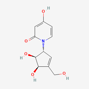 molecular formula C11H13NO5 B592968 1-(3-(Hydroxymethyl)-4,5-dihydroxy-2-cyclopenten-1-yl)-4-hydroxy-2-pyridone CAS No. 130378-89-1