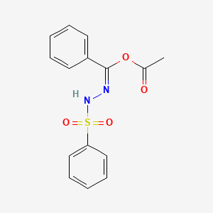 molecular formula C15H14N2O4S B592975 alpha-[2-(Phenylsulfonyl)hydrazono]benzenemethanol acetate CAS No. 1666-15-5